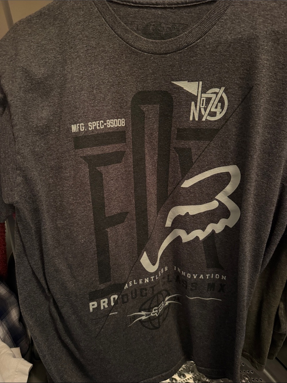 Men's Fox Grey Graphic Crew Neck Shirt